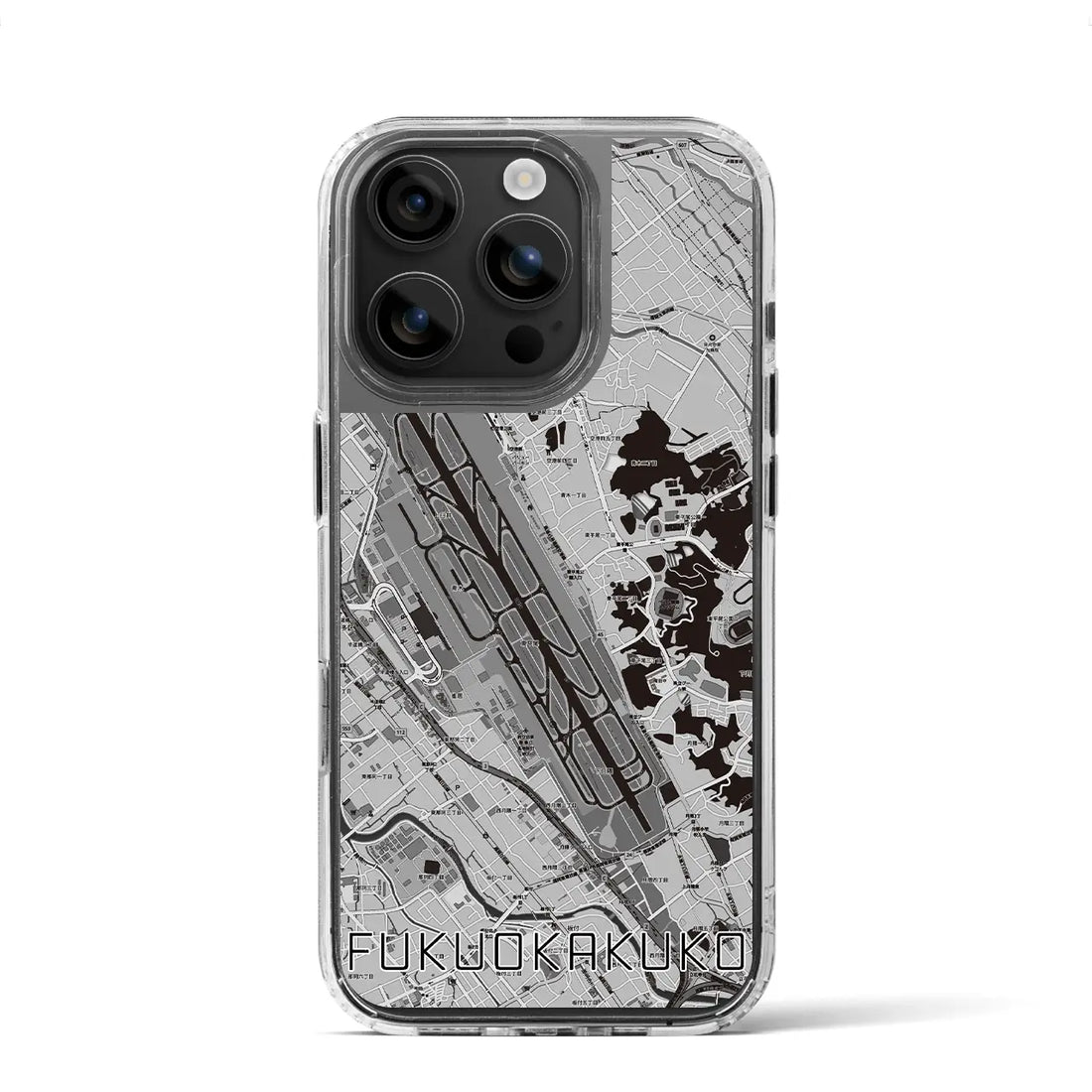 【福岡空港(福岡県)】地図柄iPhoneケース(MagSafeタイプ)