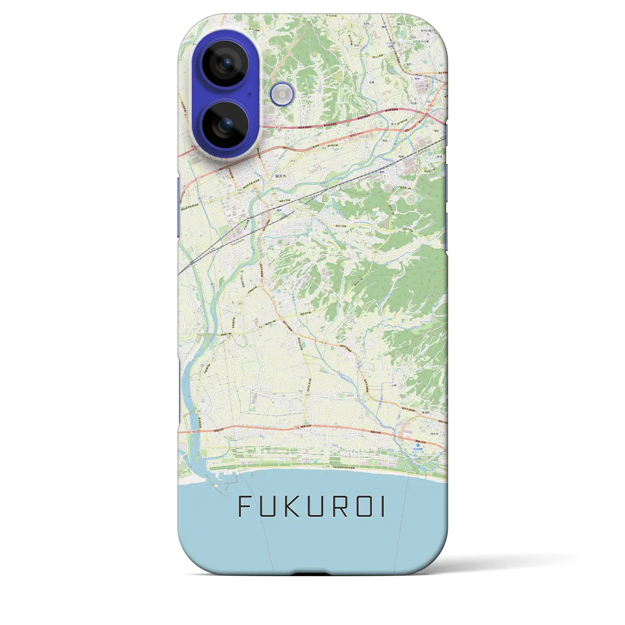 【袋井(静岡県)】地図柄iPhoneケース(バックカバータイプ)ブラック・iPhone 16 Pro Max 用