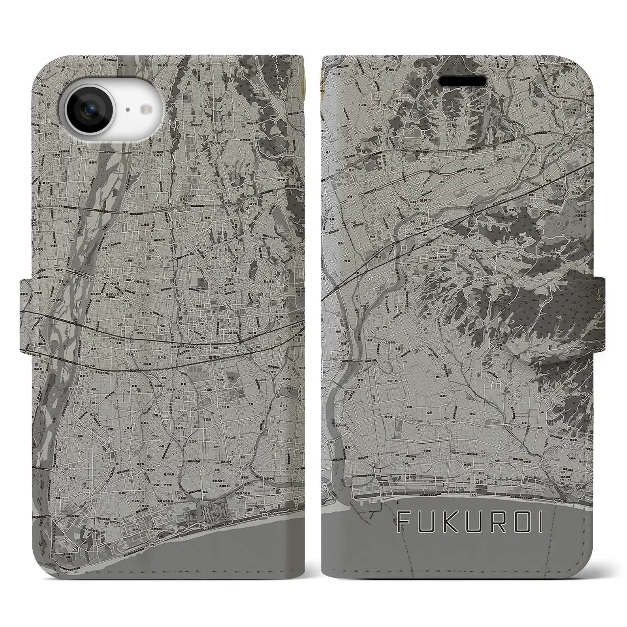 【袋井(静岡県)】地図柄iPhoneケース(手帳タイプ)