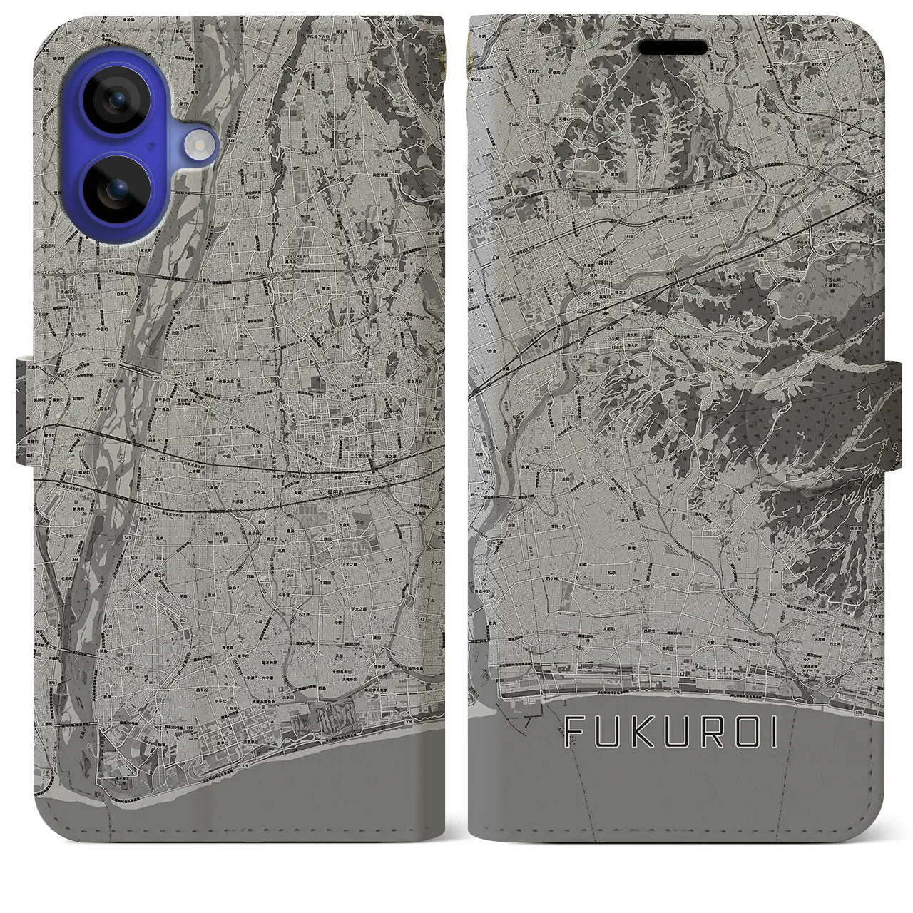 【袋井(静岡県)】地図柄iPhoneケース(手帳タイプ)