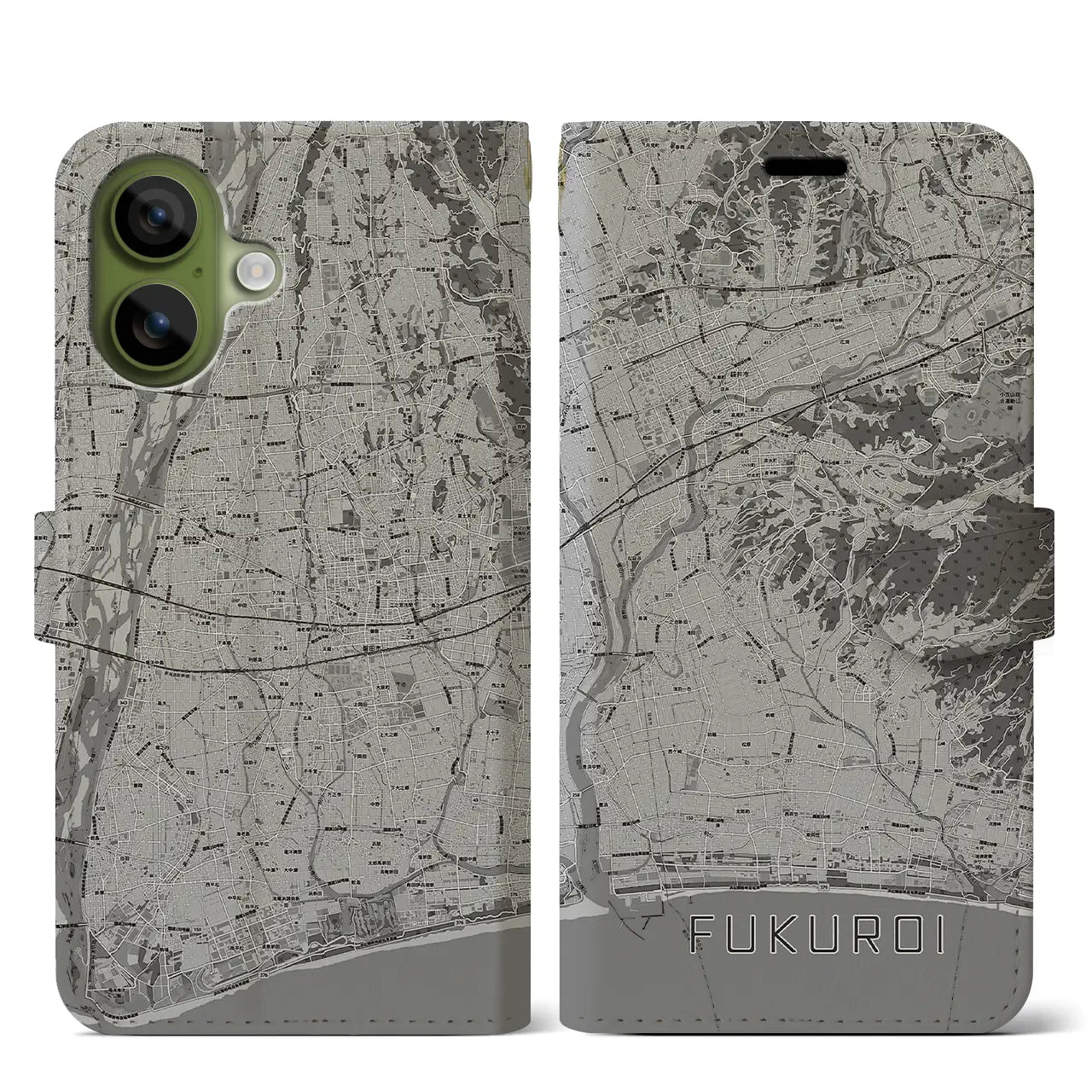 【袋井(静岡県)】地図柄iPhoneケース(手帳タイプ)