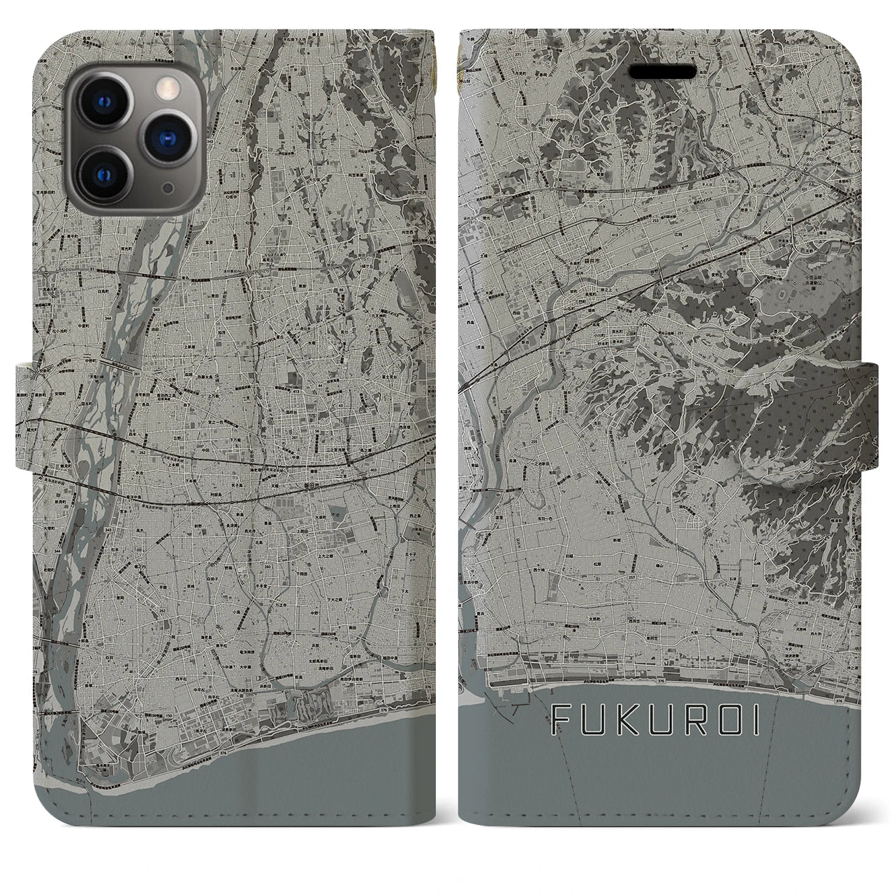 【袋井(静岡県)】地図柄iPhoneケース(手帳タイプ)