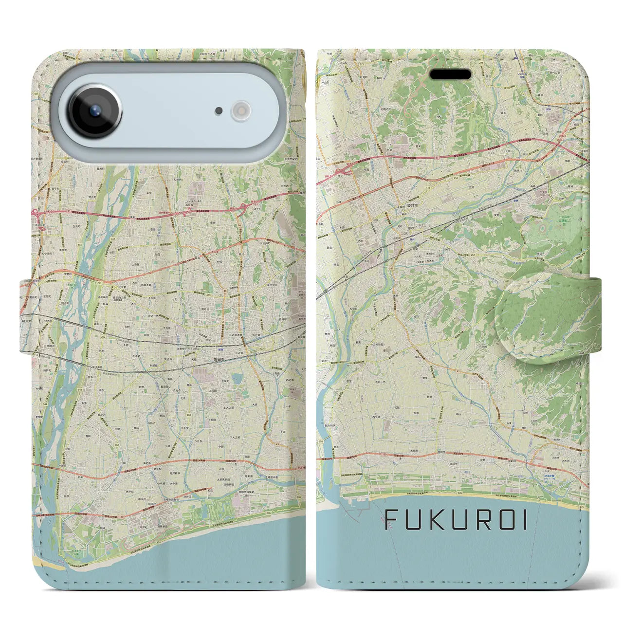 【袋井(静岡県)】地図柄iPhoneケース(手帳タイプ)