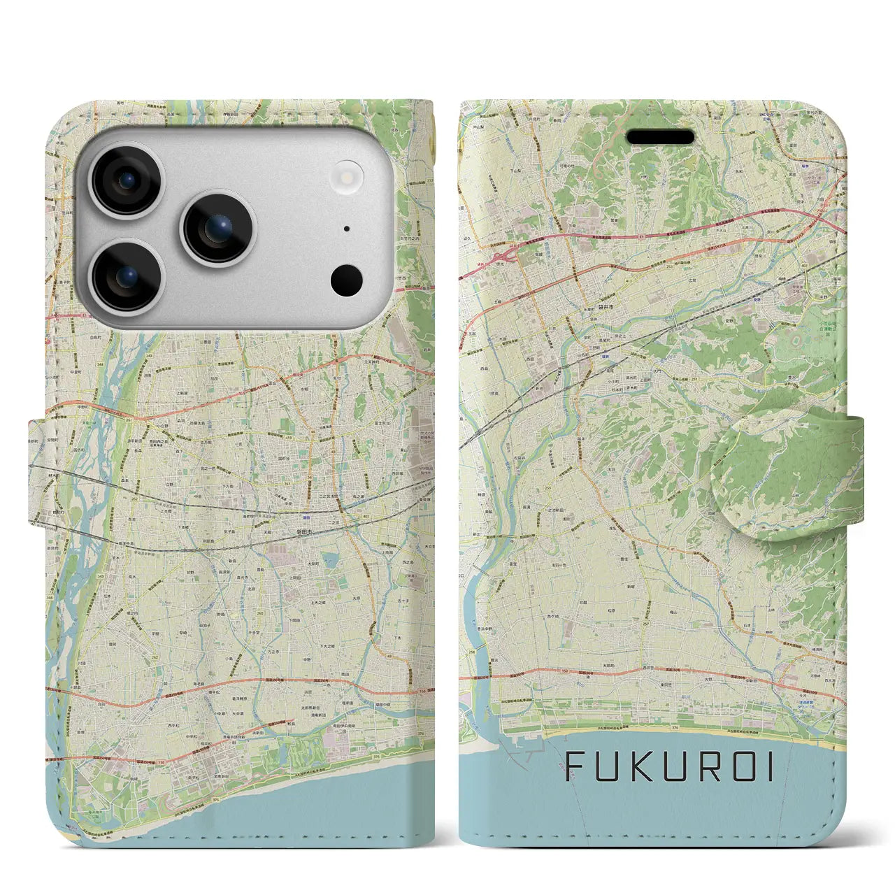 【袋井(静岡県)】地図柄iPhoneケース(手帳タイプ)