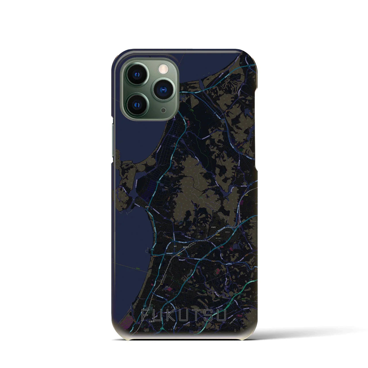 【福津(福岡県)】地図柄iPhoneケース(バックカバータイプ)