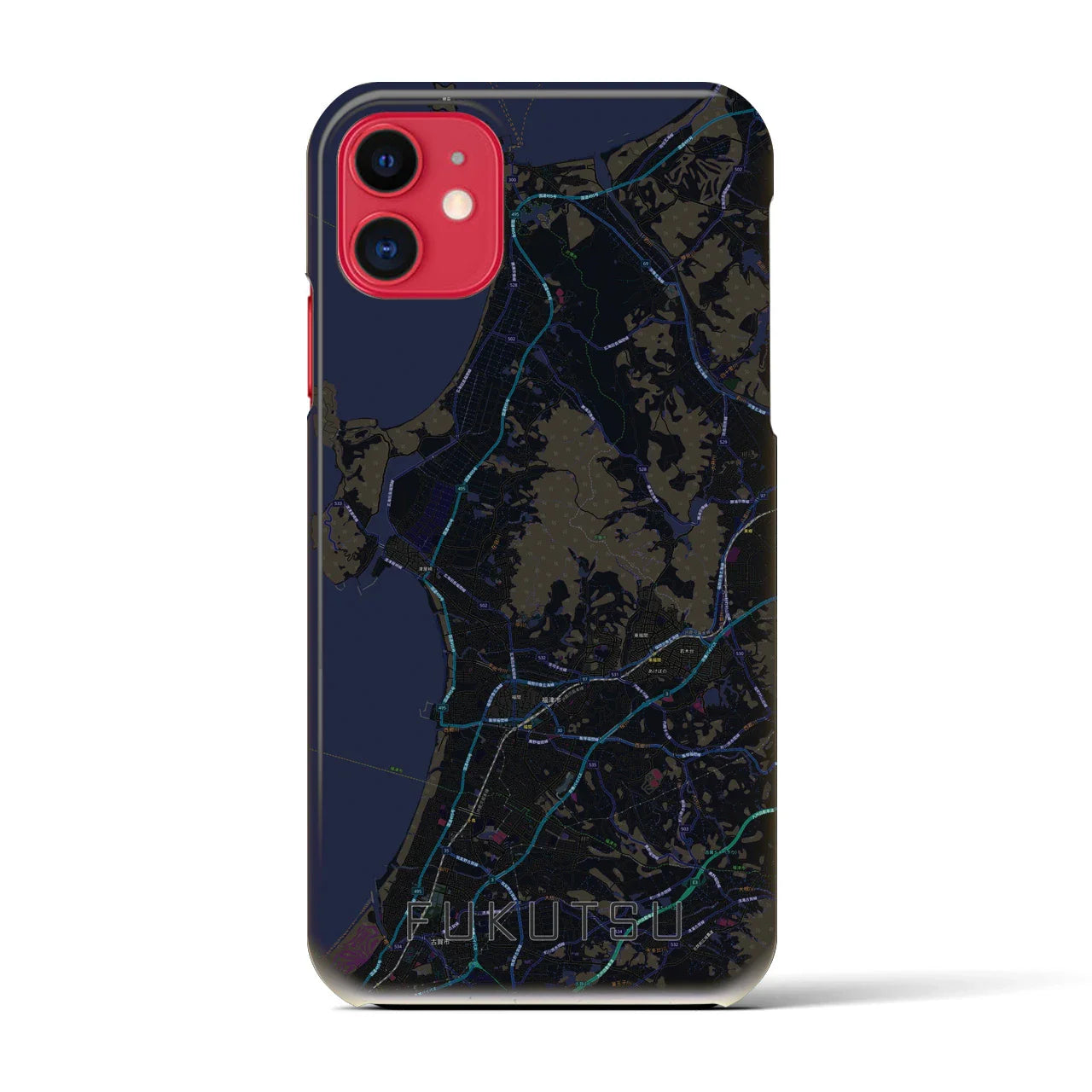 【福津(福岡県)】地図柄iPhoneケース(バックカバータイプ)