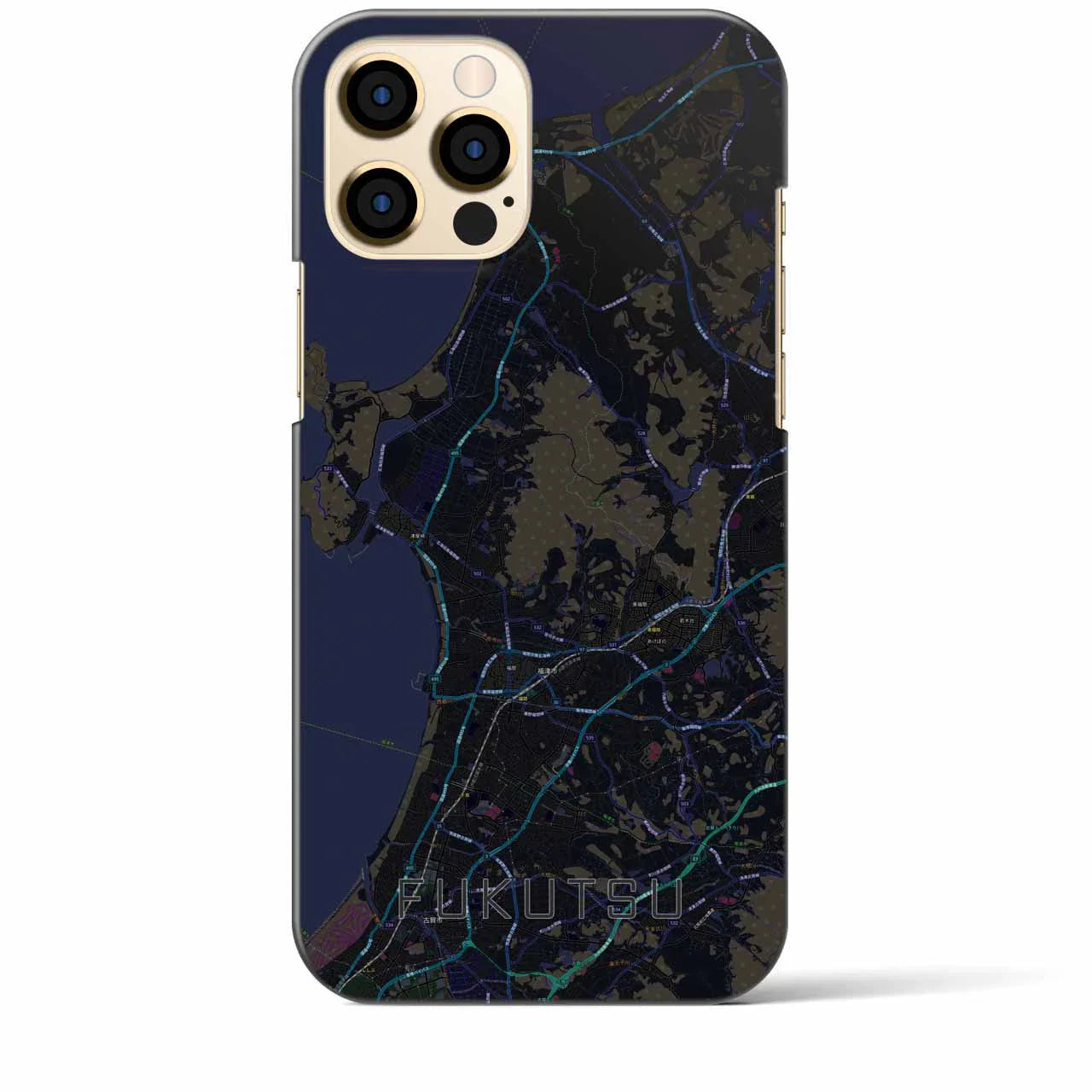 【福津(福岡県)】地図柄iPhoneケース(バックカバータイプ)