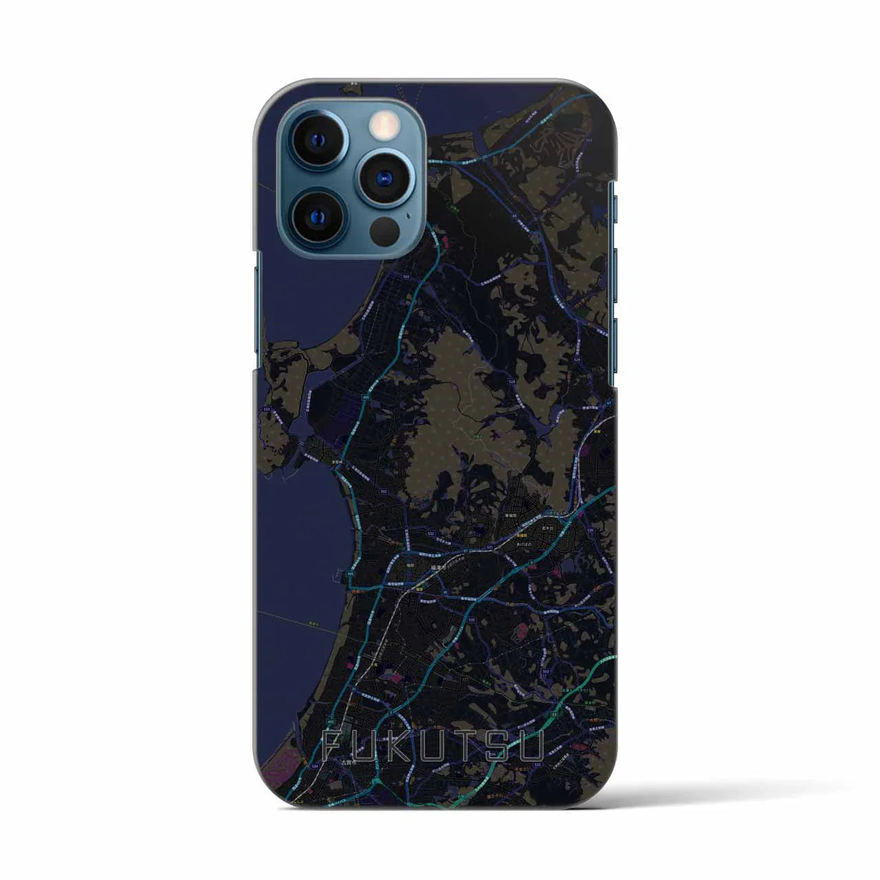 【福津(福岡県)】地図柄iPhoneケース(バックカバータイプ)