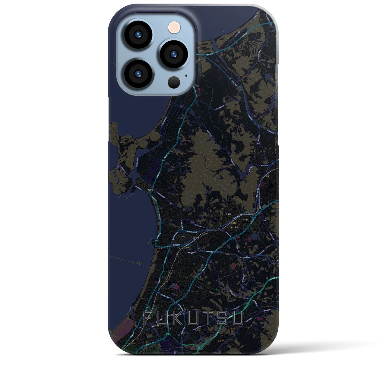 【福津(福岡県)】地図柄iPhoneケース(バックカバータイプ)
