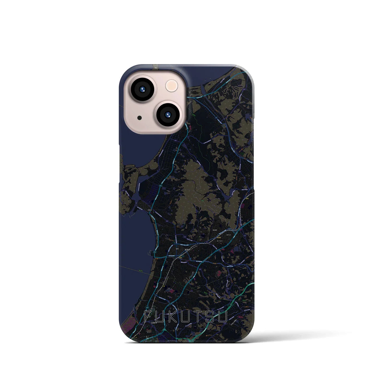 【福津(福岡県)】地図柄iPhoneケース(バックカバータイプ)