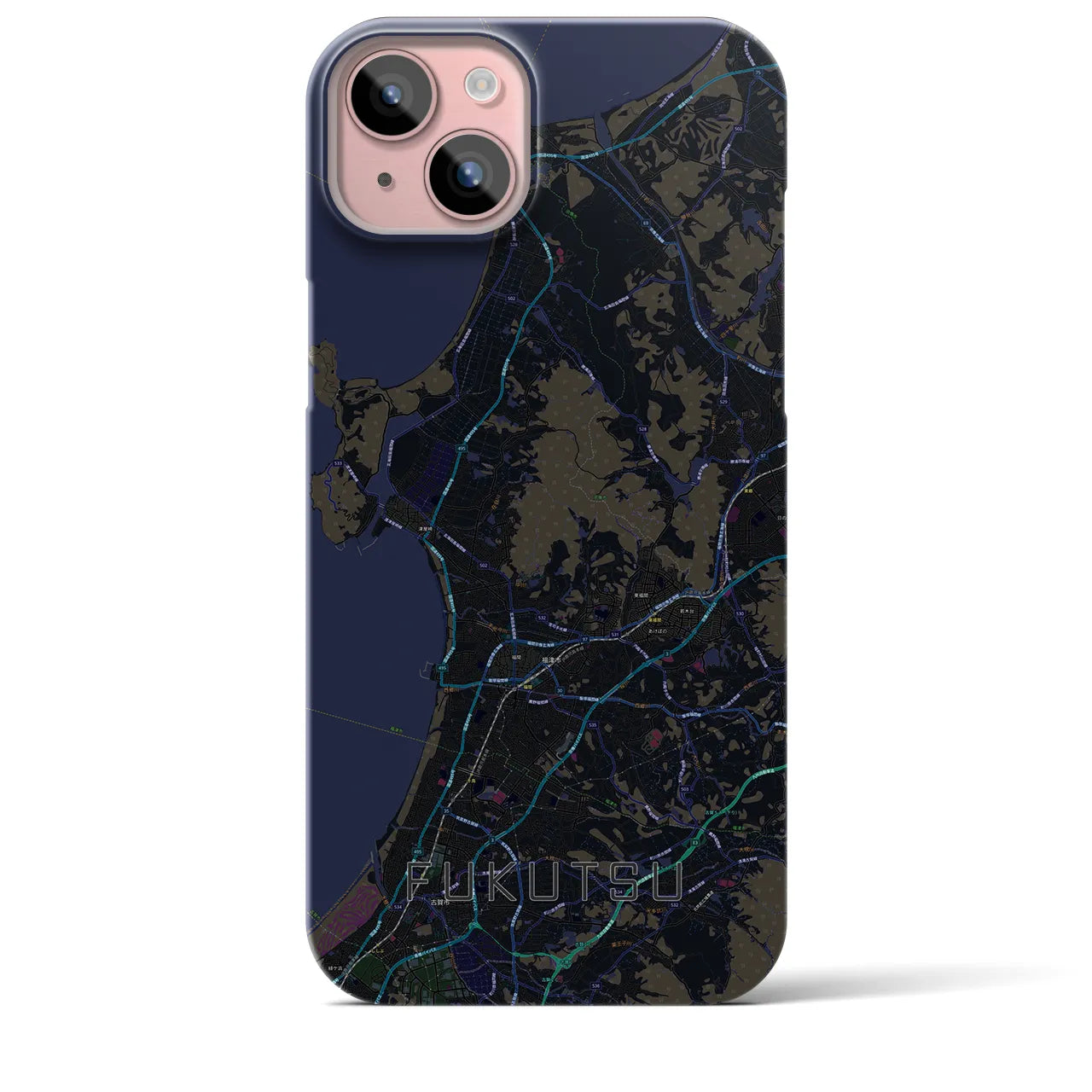 【福津(福岡県)】地図柄iPhoneケース(バックカバータイプ)