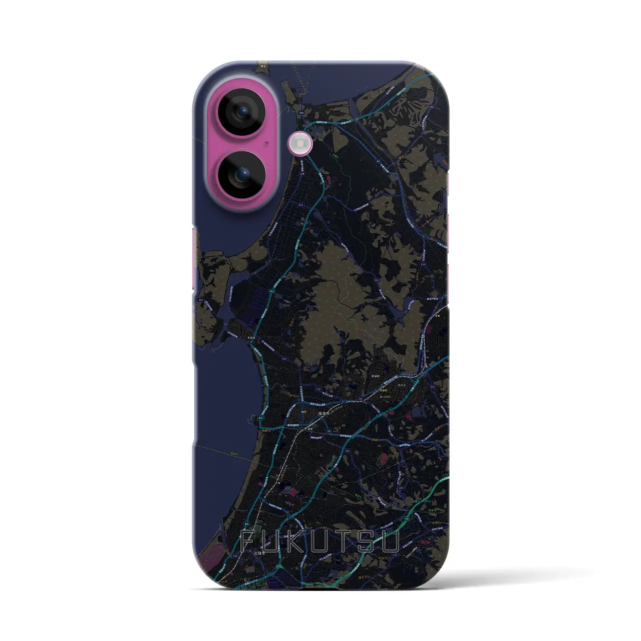 【福津(福岡県)】地図柄iPhoneケース(バックカバータイプ)