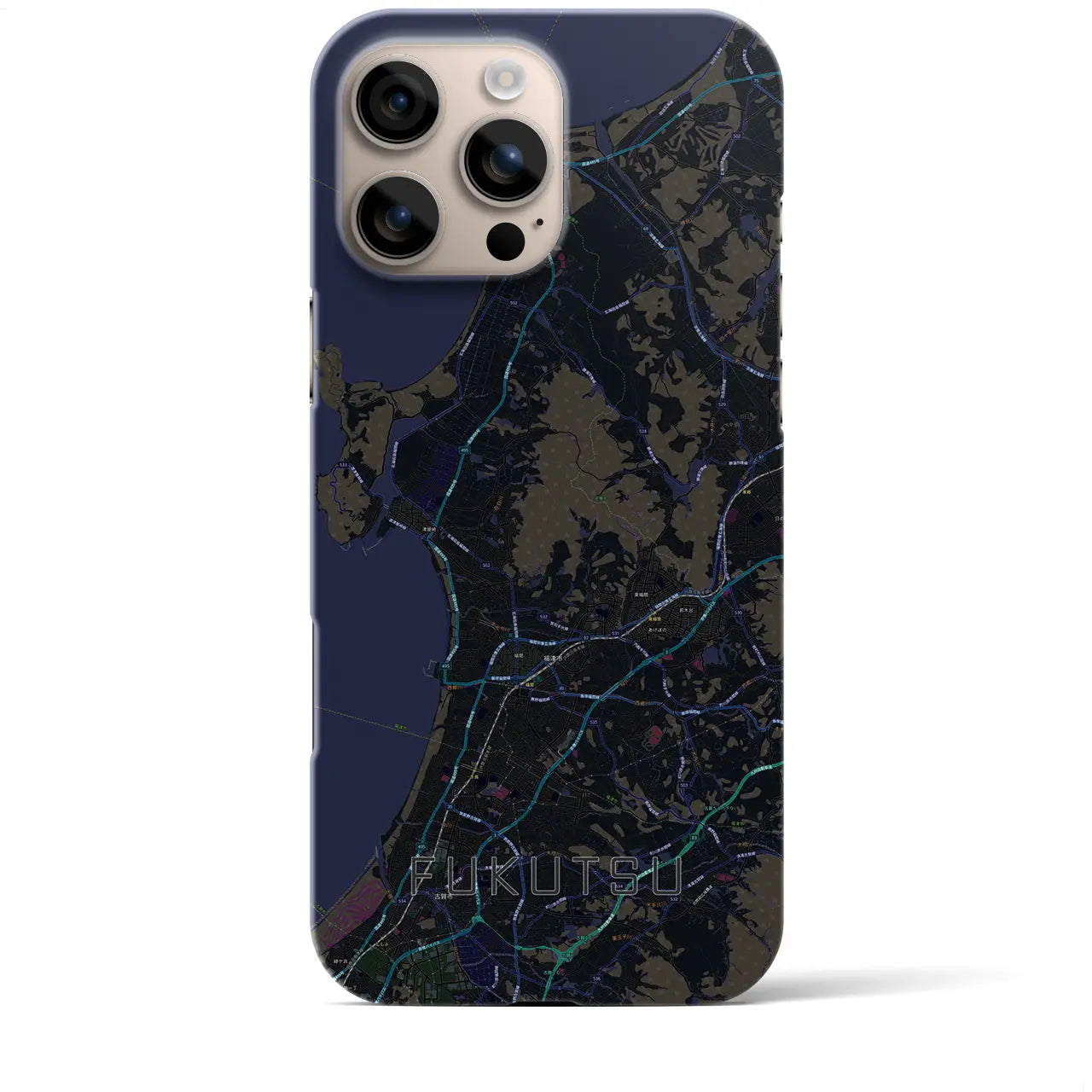 【福津(福岡県)】地図柄iPhoneケース(バックカバータイプ)