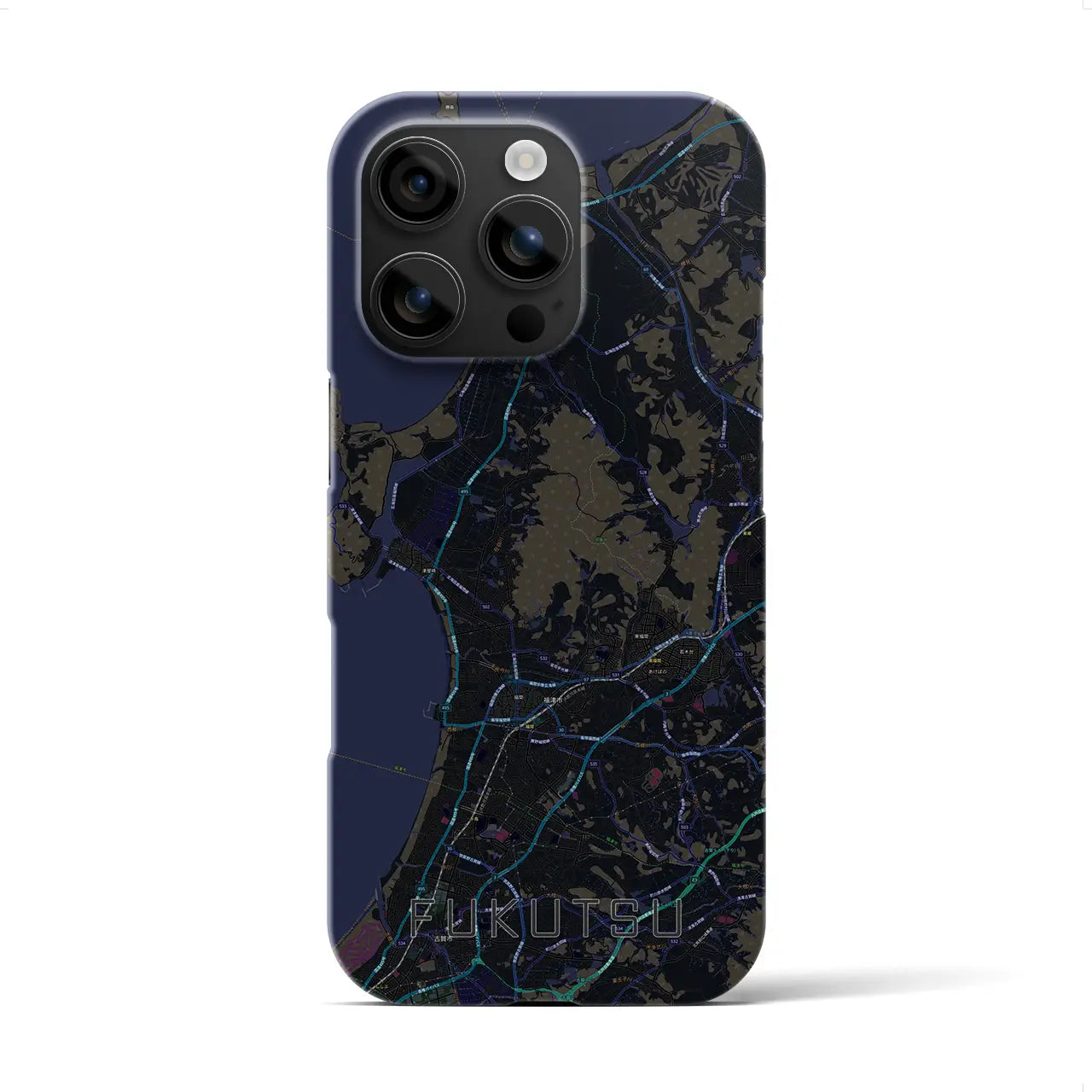 【福津(福岡県)】地図柄iPhoneケース(バックカバータイプ)