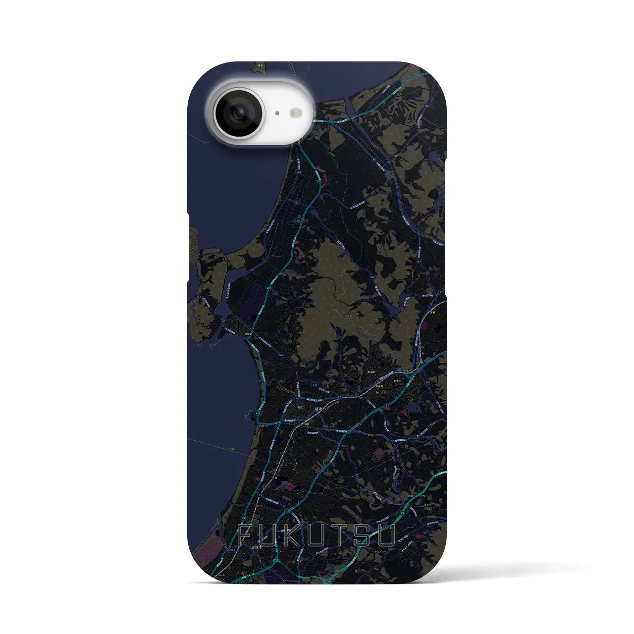 【福津(福岡県)】地図柄iPhoneケース(バックカバータイプ)