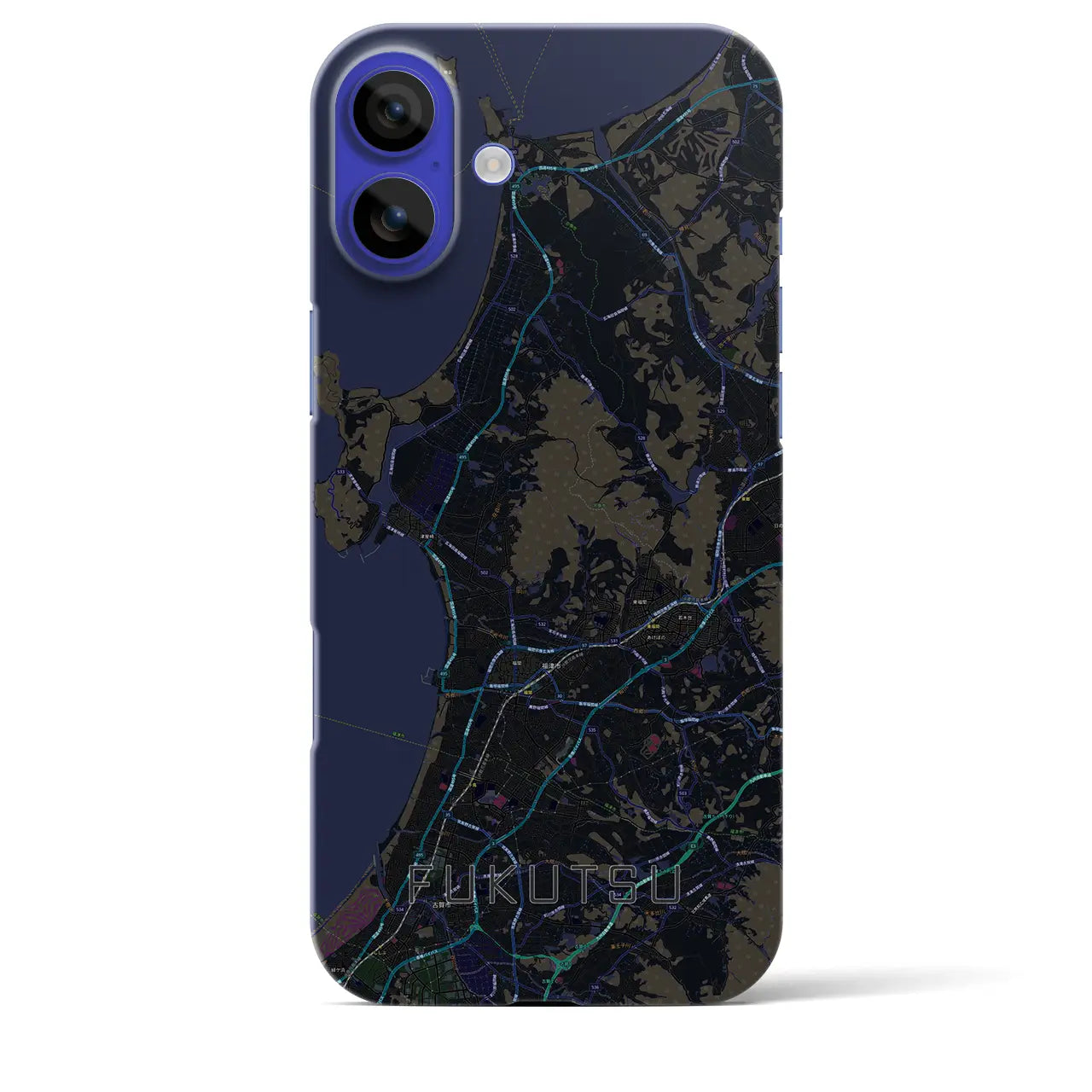 【福津(福岡県)】地図柄iPhoneケース(バックカバータイプ)