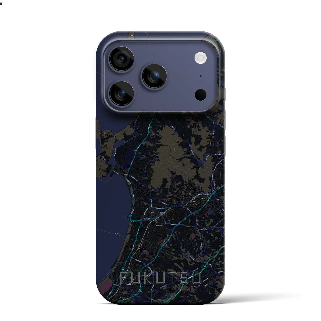 【福津(福岡県)】地図柄iPhoneケース(バックカバータイプ)