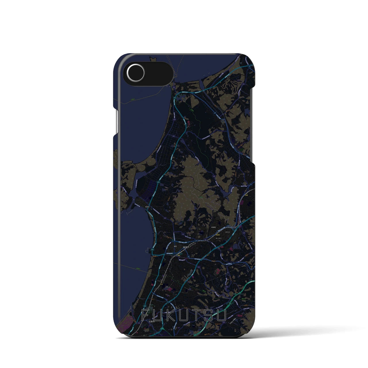 【福津(福岡県)】地図柄iPhoneケース(バックカバータイプ)