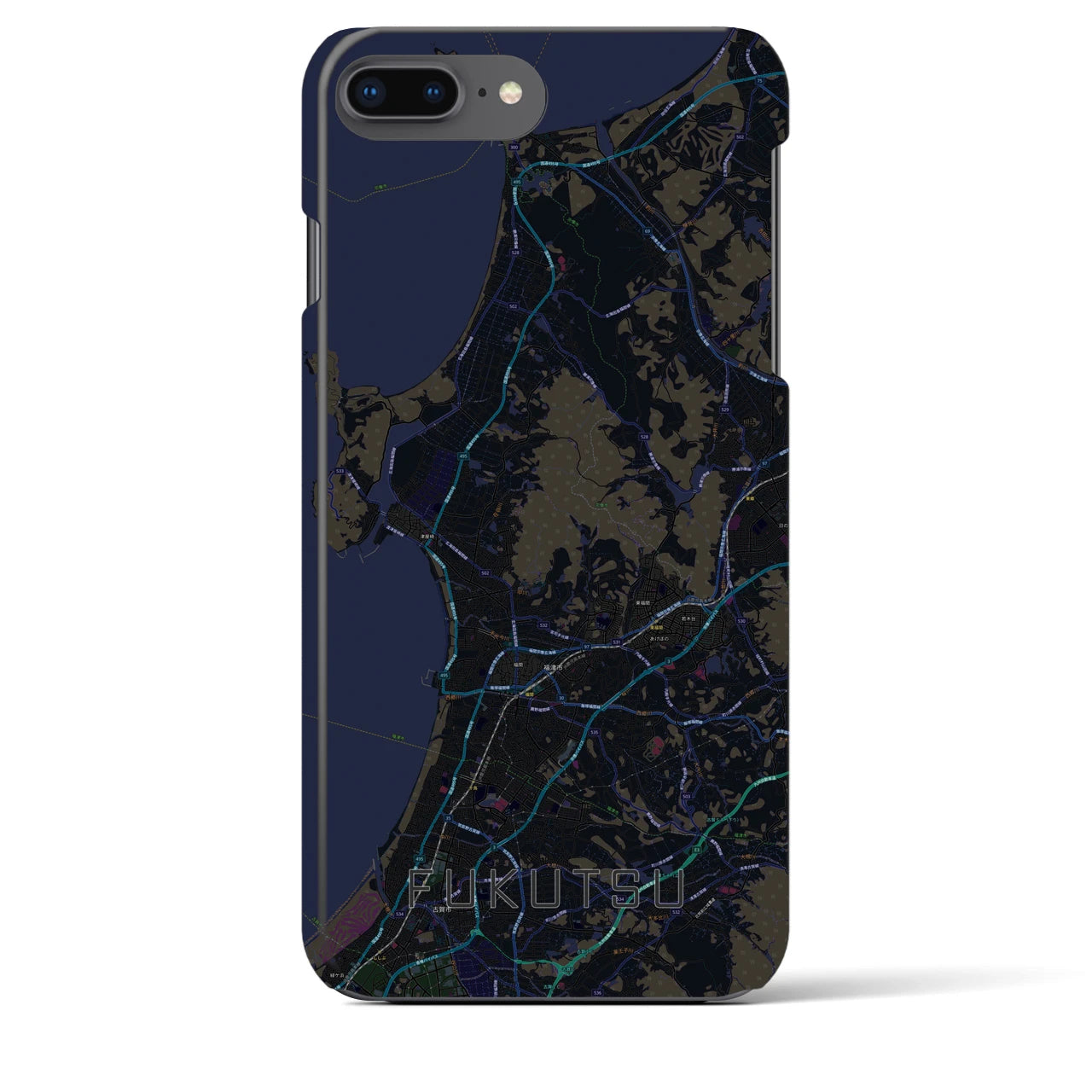 【福津(福岡県)】地図柄iPhoneケース(バックカバータイプ)