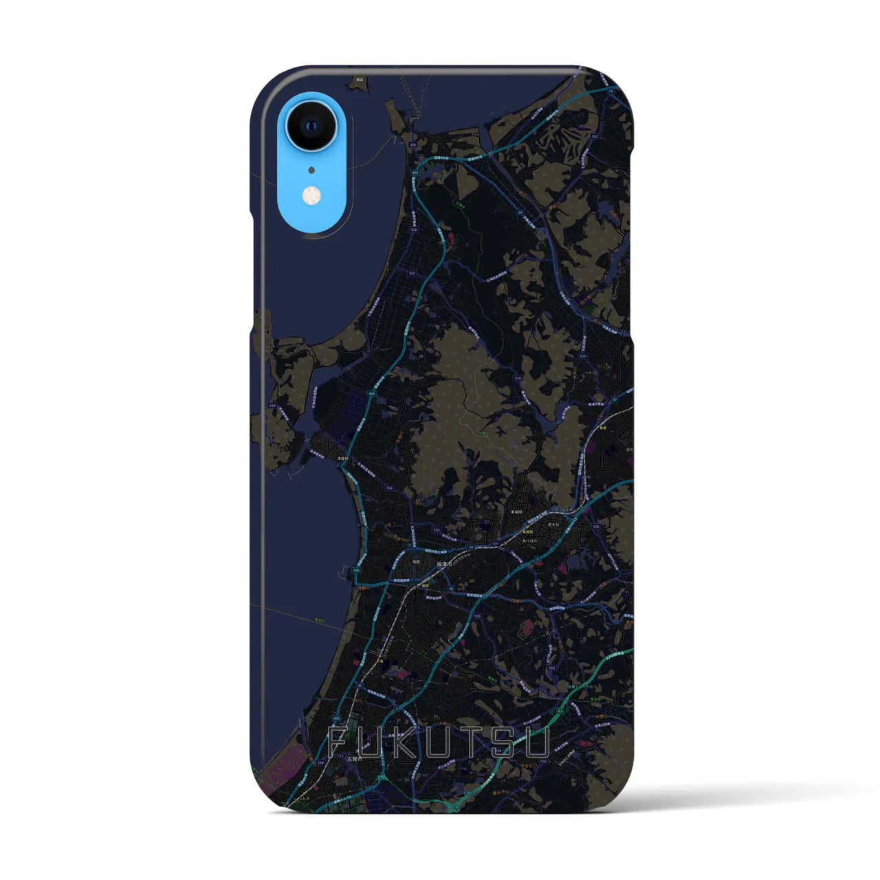 【福津(福岡県)】地図柄iPhoneケース(バックカバータイプ)