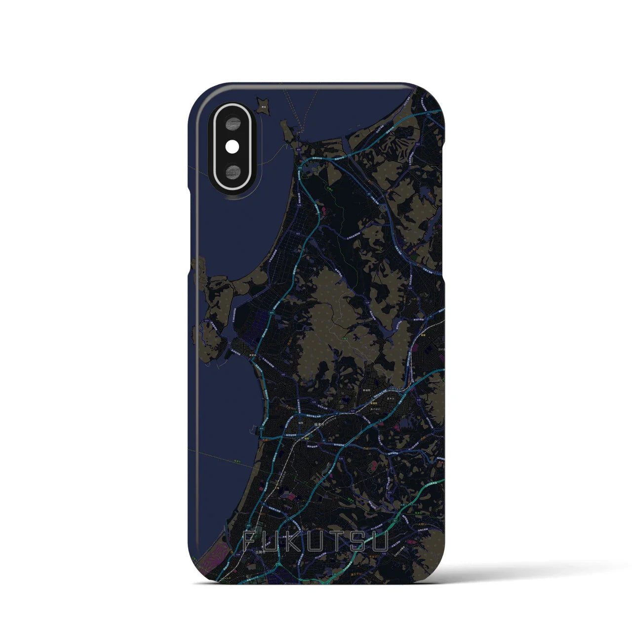 【福津(福岡県)】地図柄iPhoneケース(バックカバータイプ)