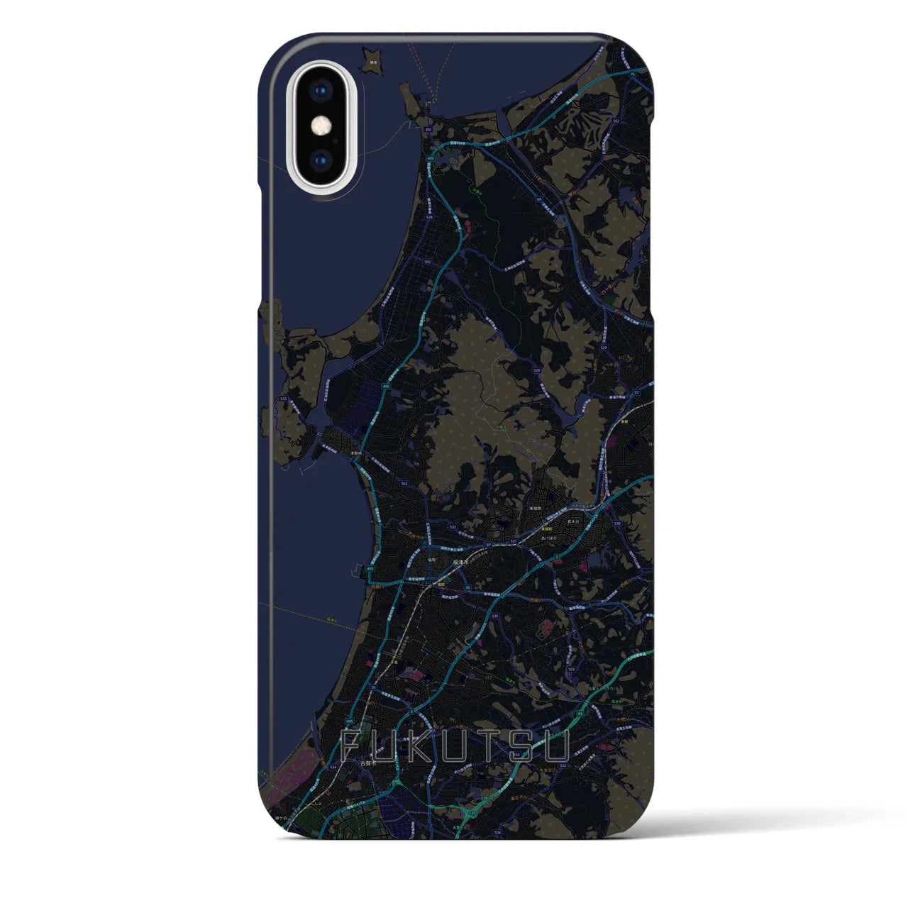 【福津(福岡県)】地図柄iPhoneケース(バックカバータイプ)