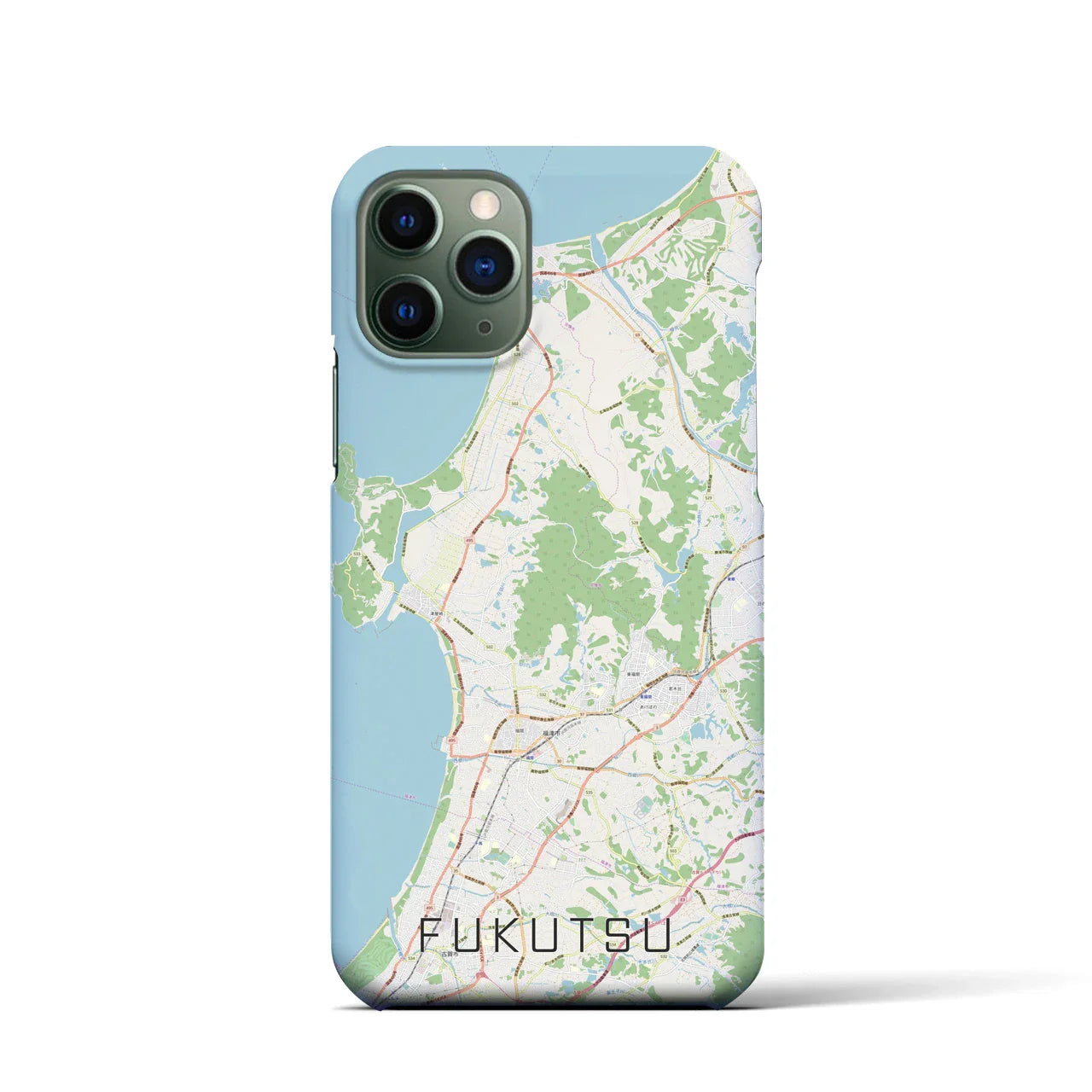 【福津(福岡県)】地図柄iPhoneケース(バックカバータイプ)