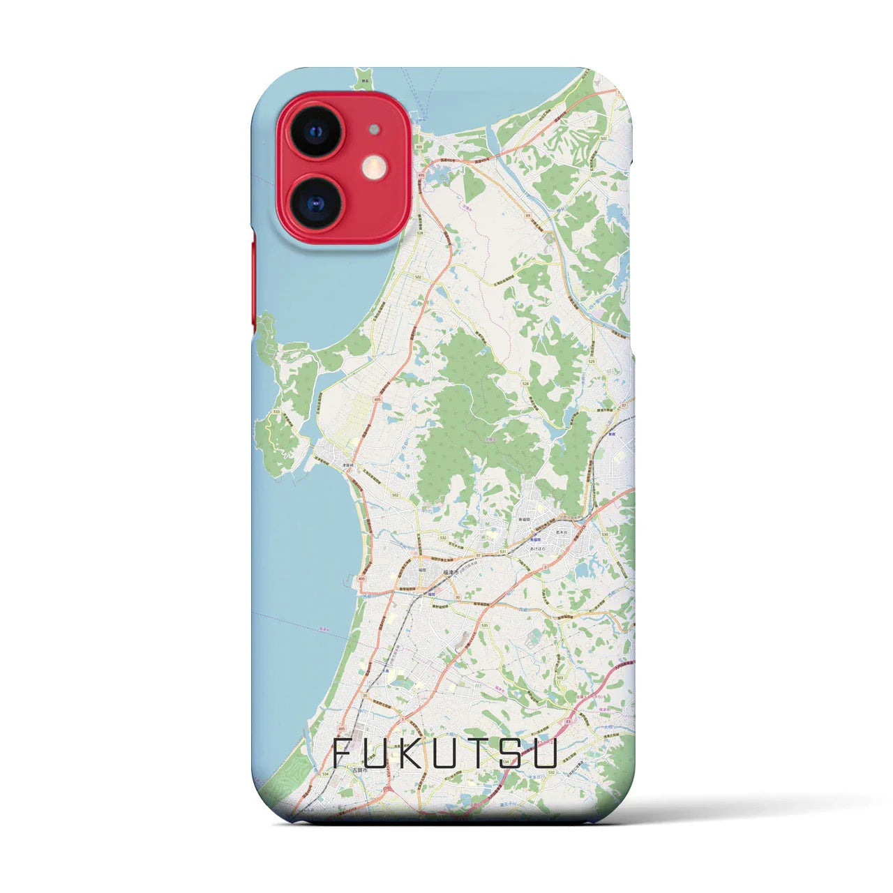 【福津(福岡県)】地図柄iPhoneケース(バックカバータイプ)