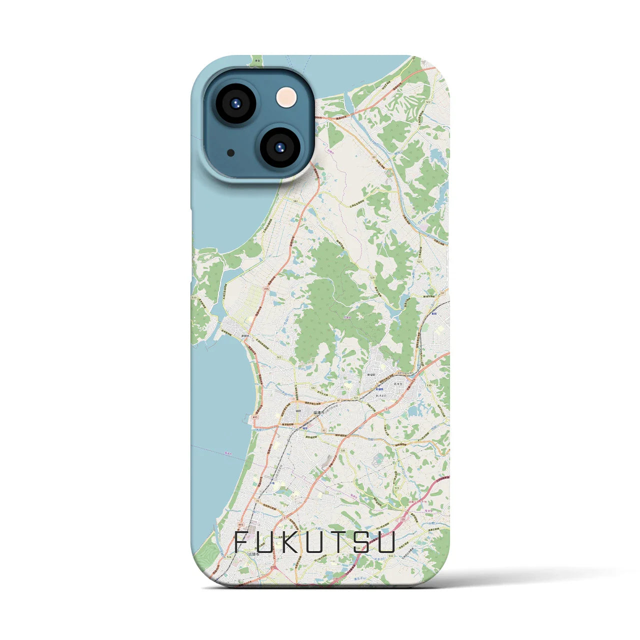 【福津(福岡県)】地図柄iPhoneケース(バックカバータイプ)