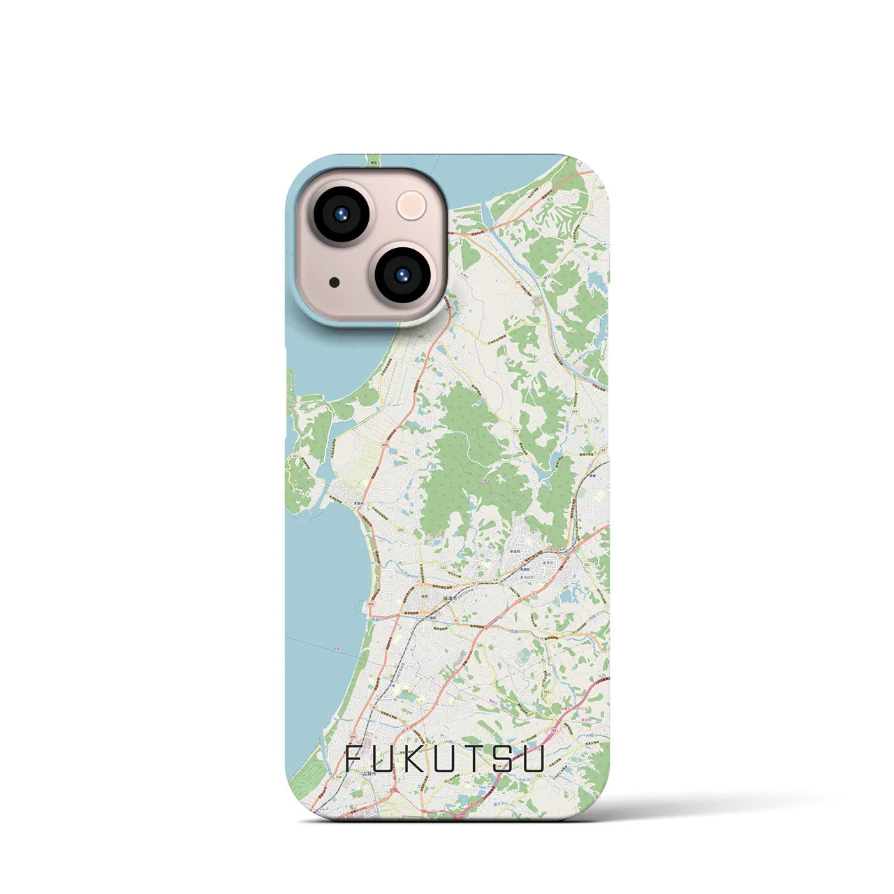 【福津(福岡県)】地図柄iPhoneケース(バックカバータイプ)