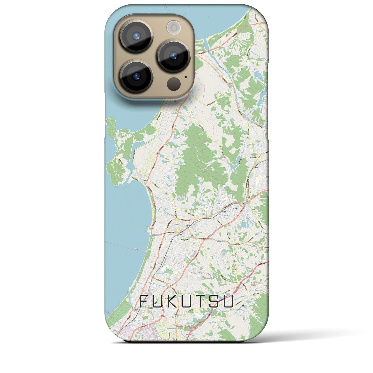 【福津(福岡県)】地図柄iPhoneケース(バックカバータイプ)