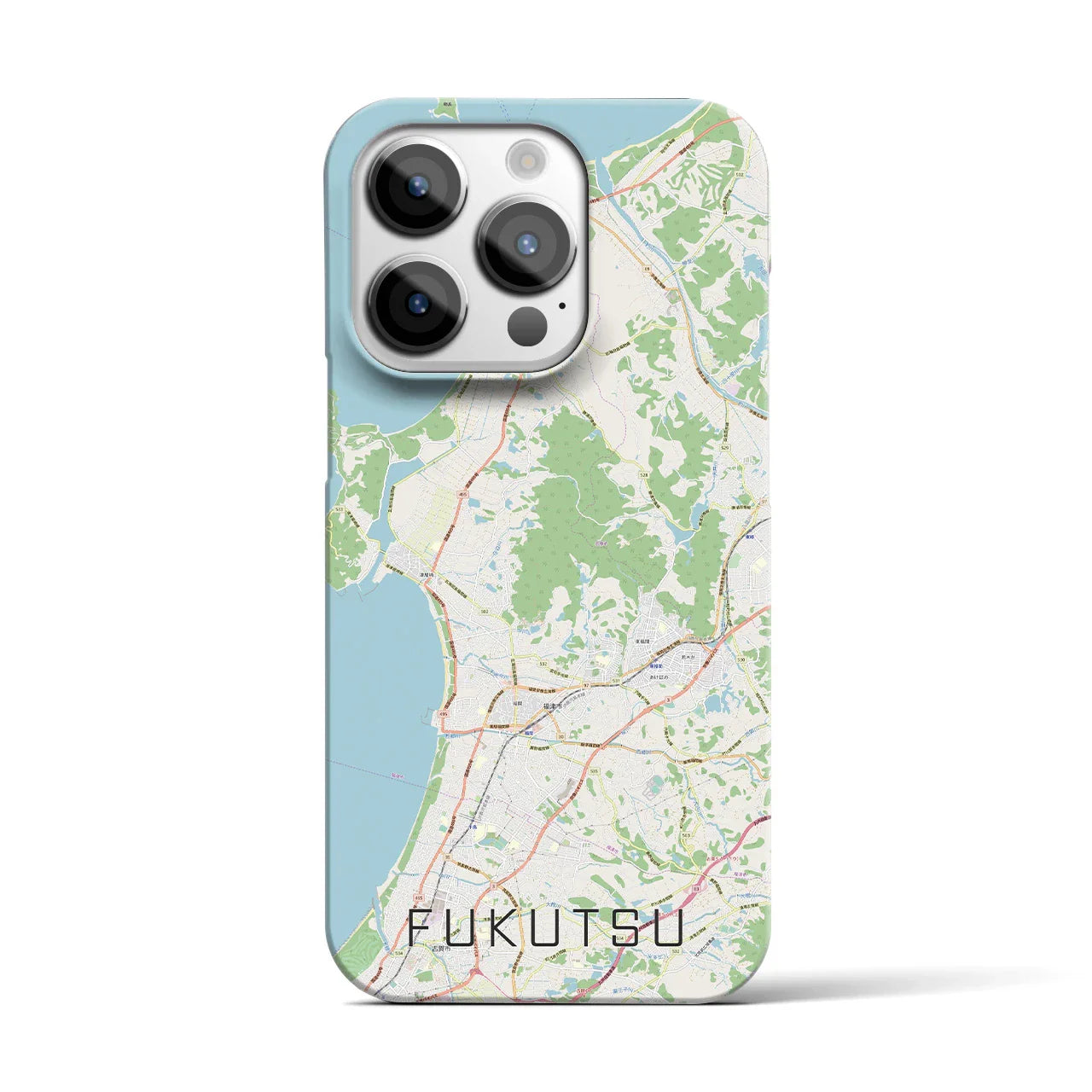 【福津(福岡県)】地図柄iPhoneケース(バックカバータイプ)