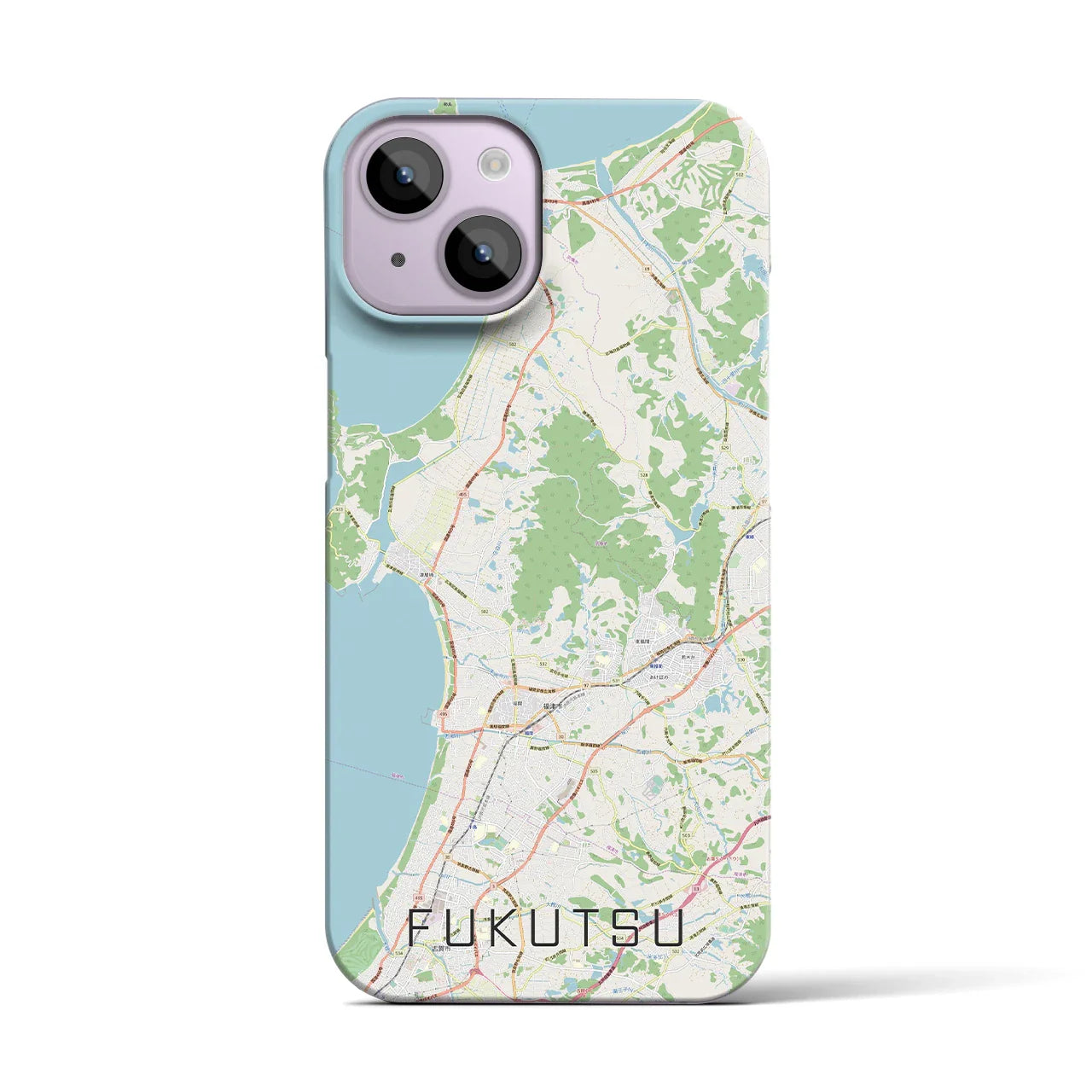 【福津(福岡県)】地図柄iPhoneケース(バックカバータイプ)