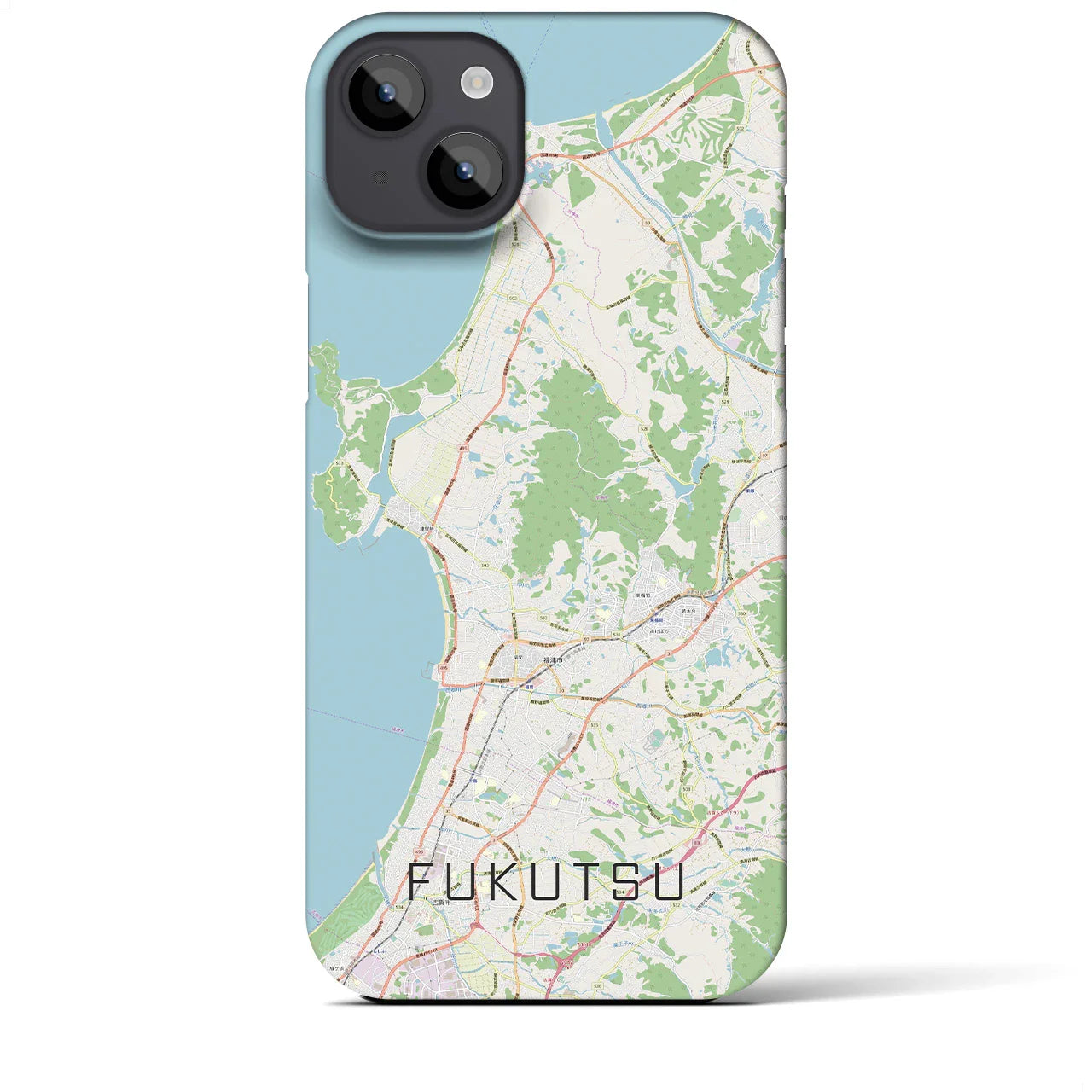 【福津(福岡県)】地図柄iPhoneケース(バックカバータイプ)
