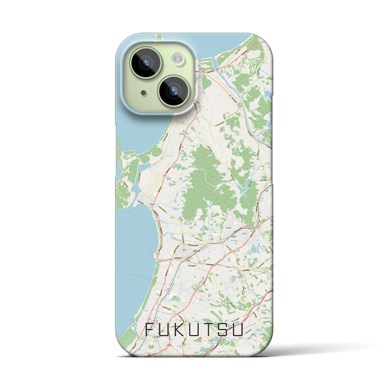 【福津(福岡県)】地図柄iPhoneケース(バックカバータイプ)