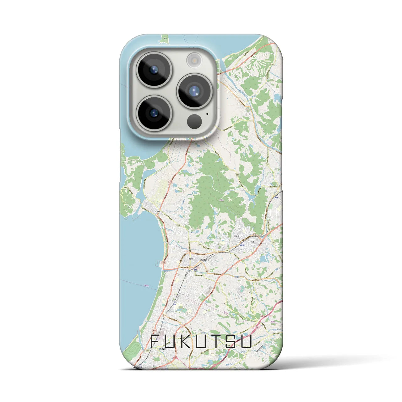 【福津(福岡県)】地図柄iPhoneケース(バックカバータイプ)