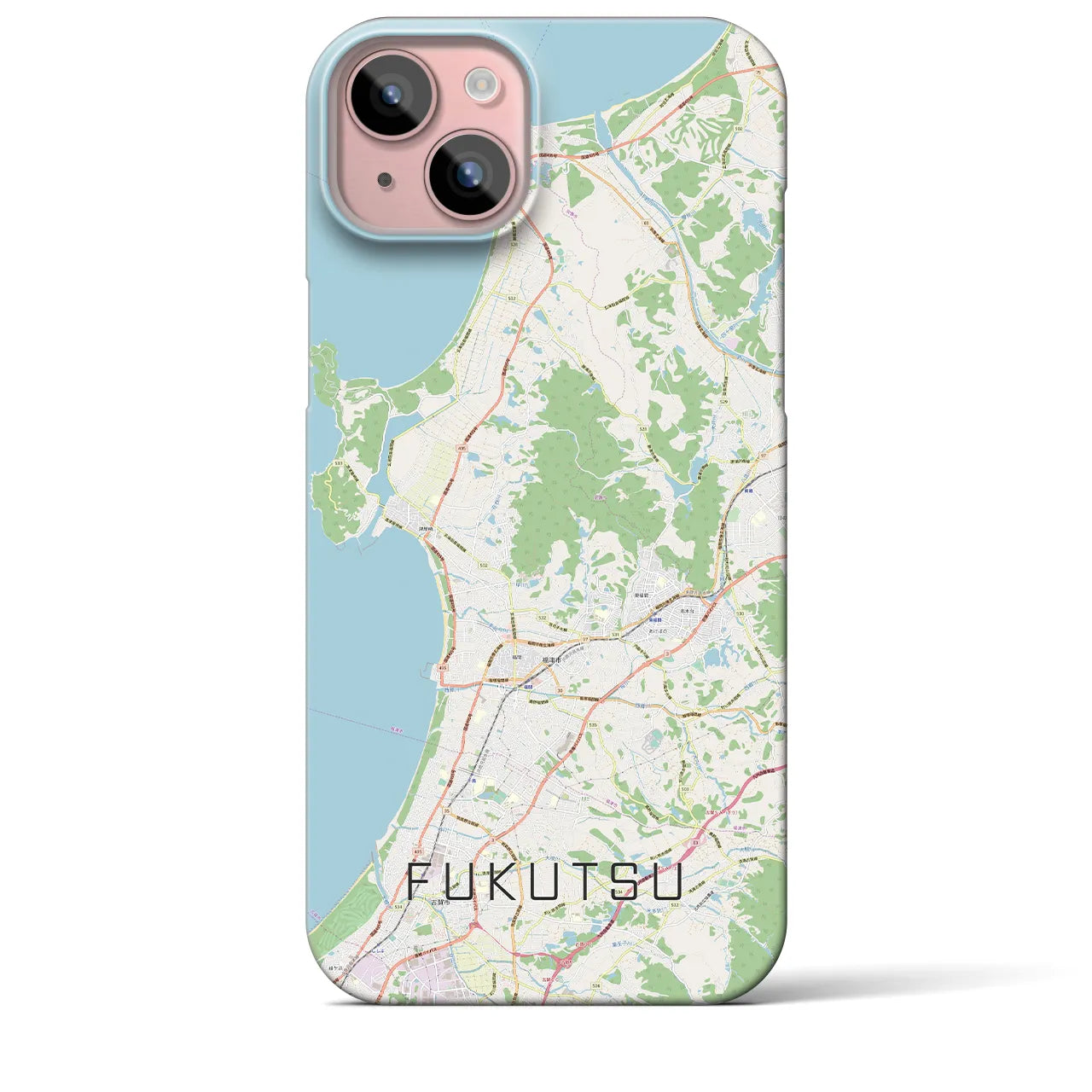 【福津(福岡県)】地図柄iPhoneケース(バックカバータイプ)