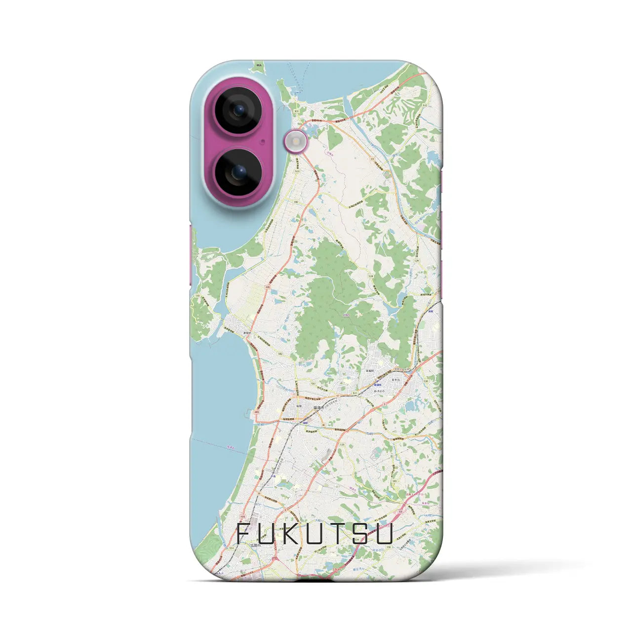 【福津(福岡県)】地図柄iPhoneケース(バックカバータイプ)