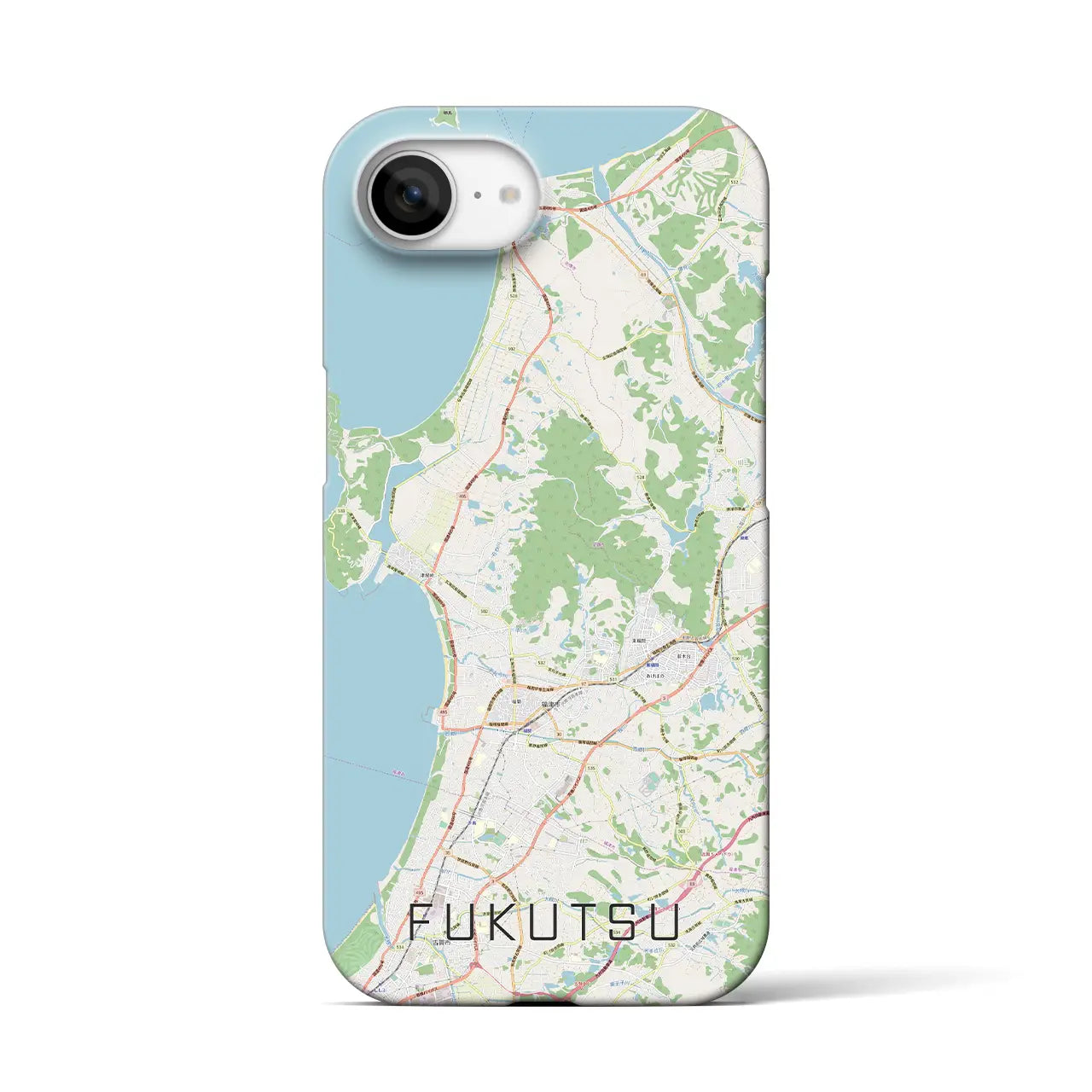 【福津(福岡県)】地図柄iPhoneケース(バックカバータイプ)