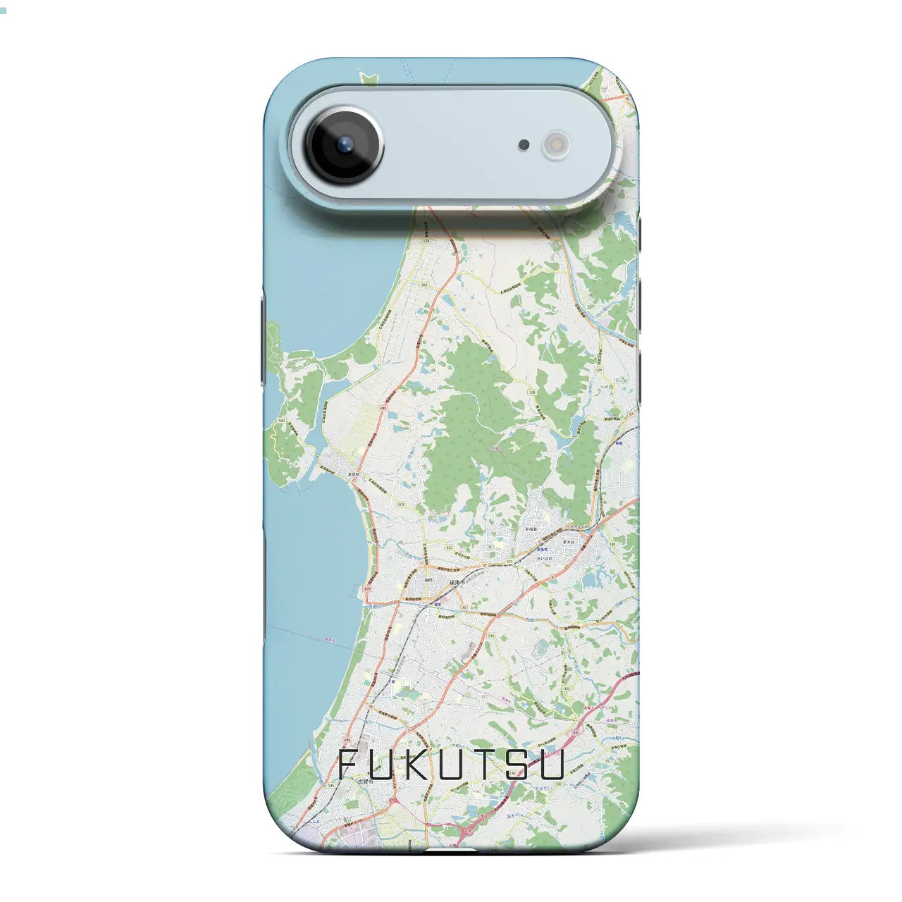 【福津(福岡県)】地図柄iPhoneケース(バックカバータイプ)ナチュラル・iPhone 17 Pro Max 用