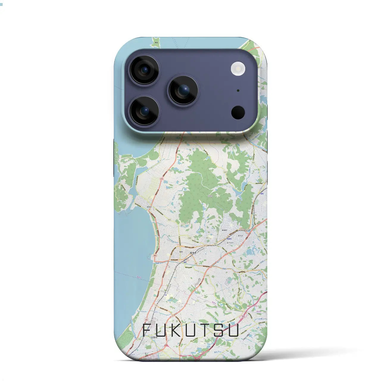 【福津(福岡県)】地図柄iPhoneケース(バックカバータイプ)