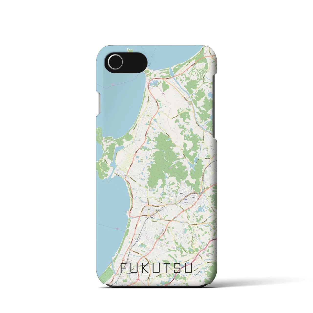【福津(福岡県)】地図柄iPhoneケース(バックカバータイプ)