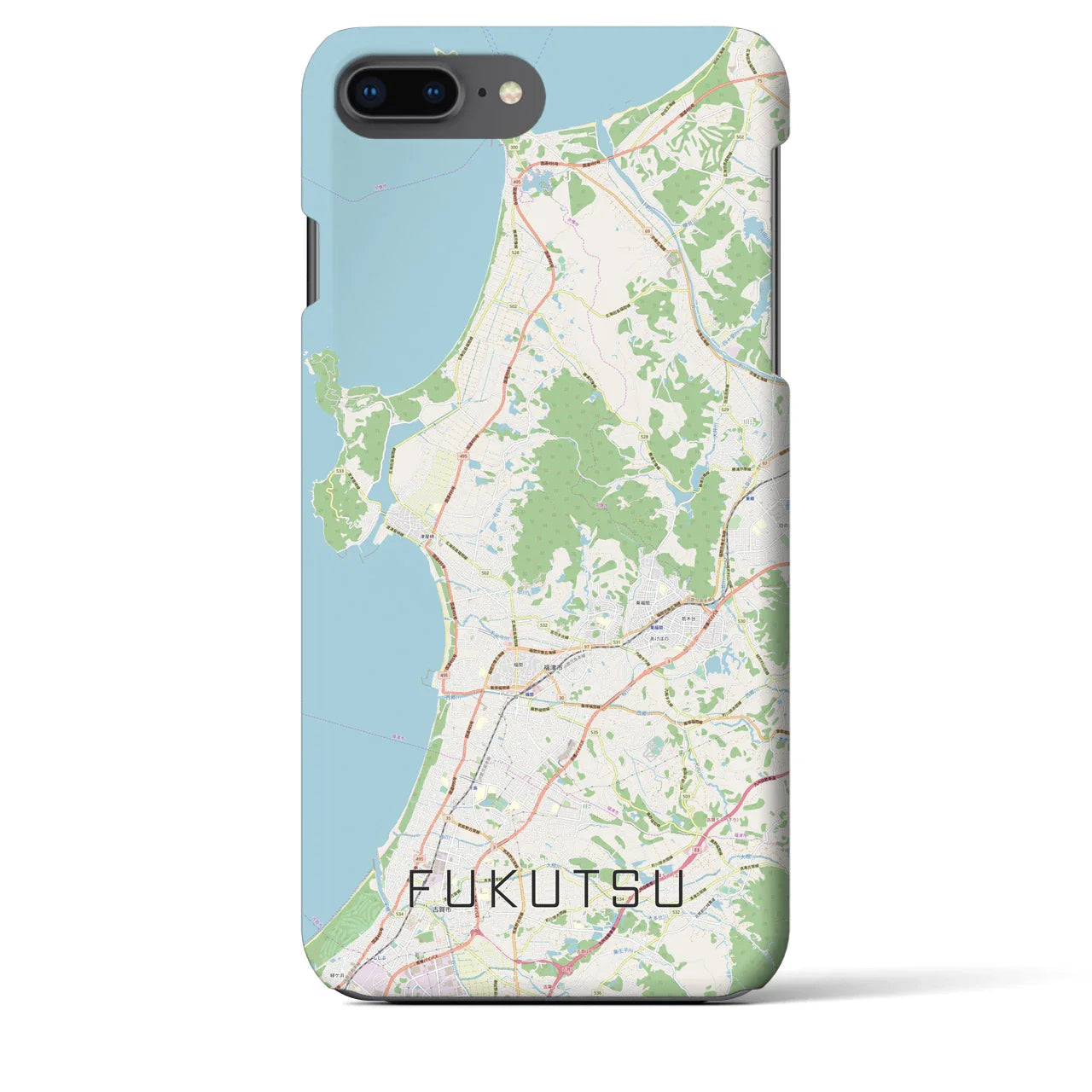 【福津(福岡県)】地図柄iPhoneケース(バックカバータイプ)