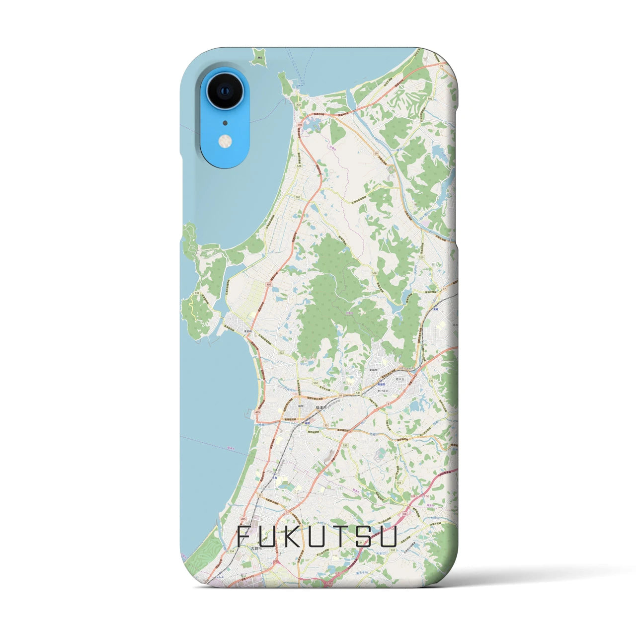 【福津(福岡県)】地図柄iPhoneケース(バックカバータイプ)