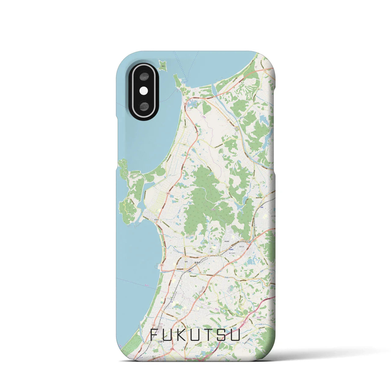 【福津(福岡県)】地図柄iPhoneケース(バックカバータイプ)