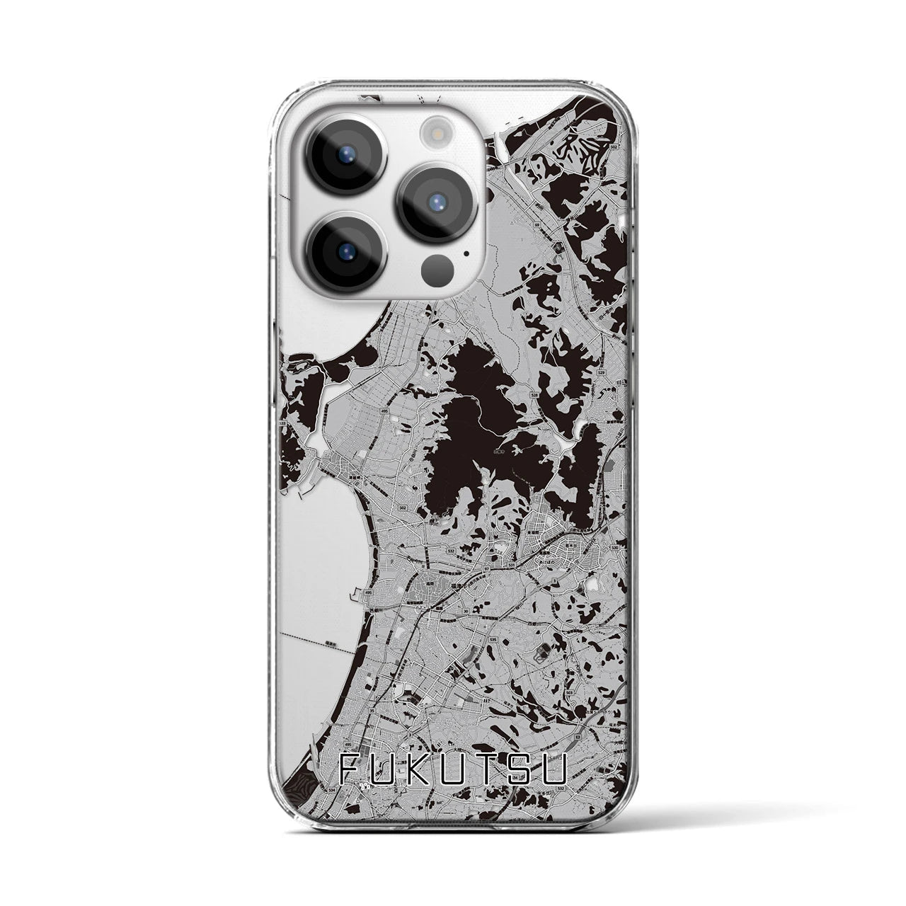 【福津(福岡県)】地図柄iPhoneケース(クリアタイプ)