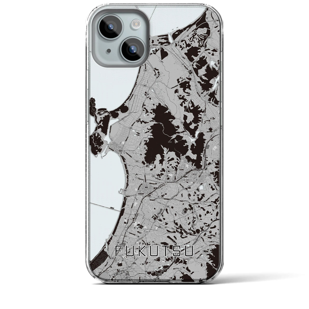 【福津(福岡県)】地図柄iPhoneケース(クリアタイプ)