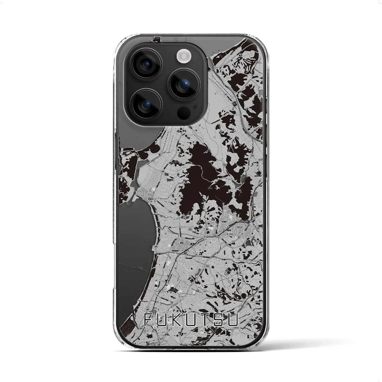 【福津(福岡県)】地図柄iPhoneケース(クリアタイプ)