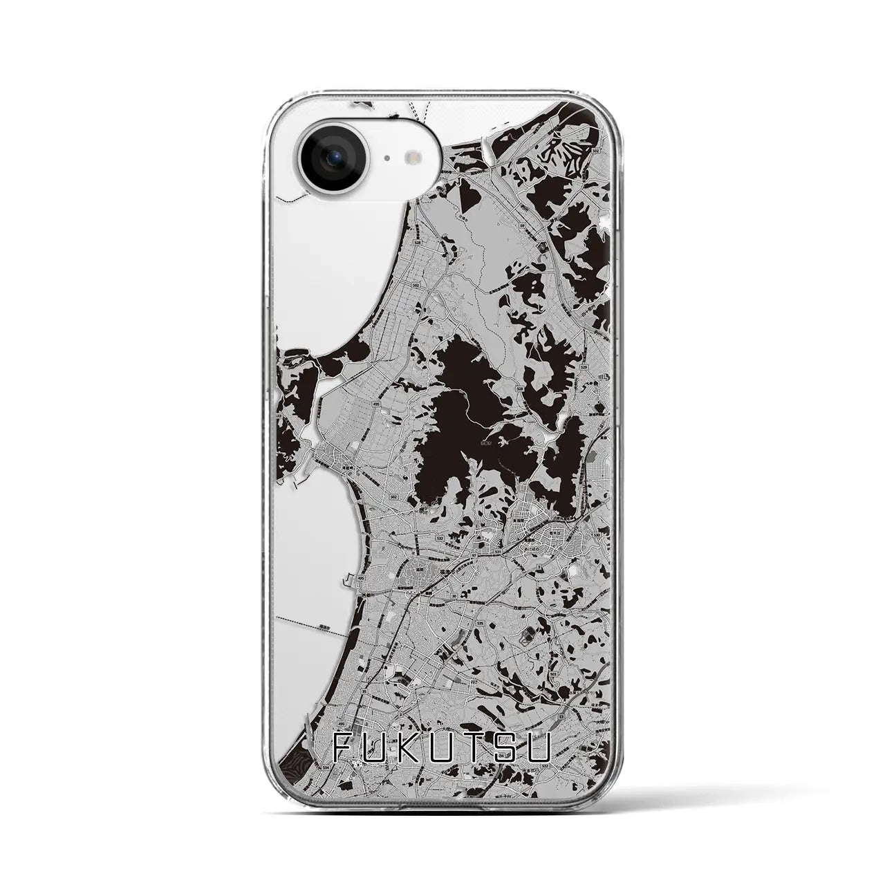 【福津(福岡県)】地図柄iPhoneケース(クリアタイプ)