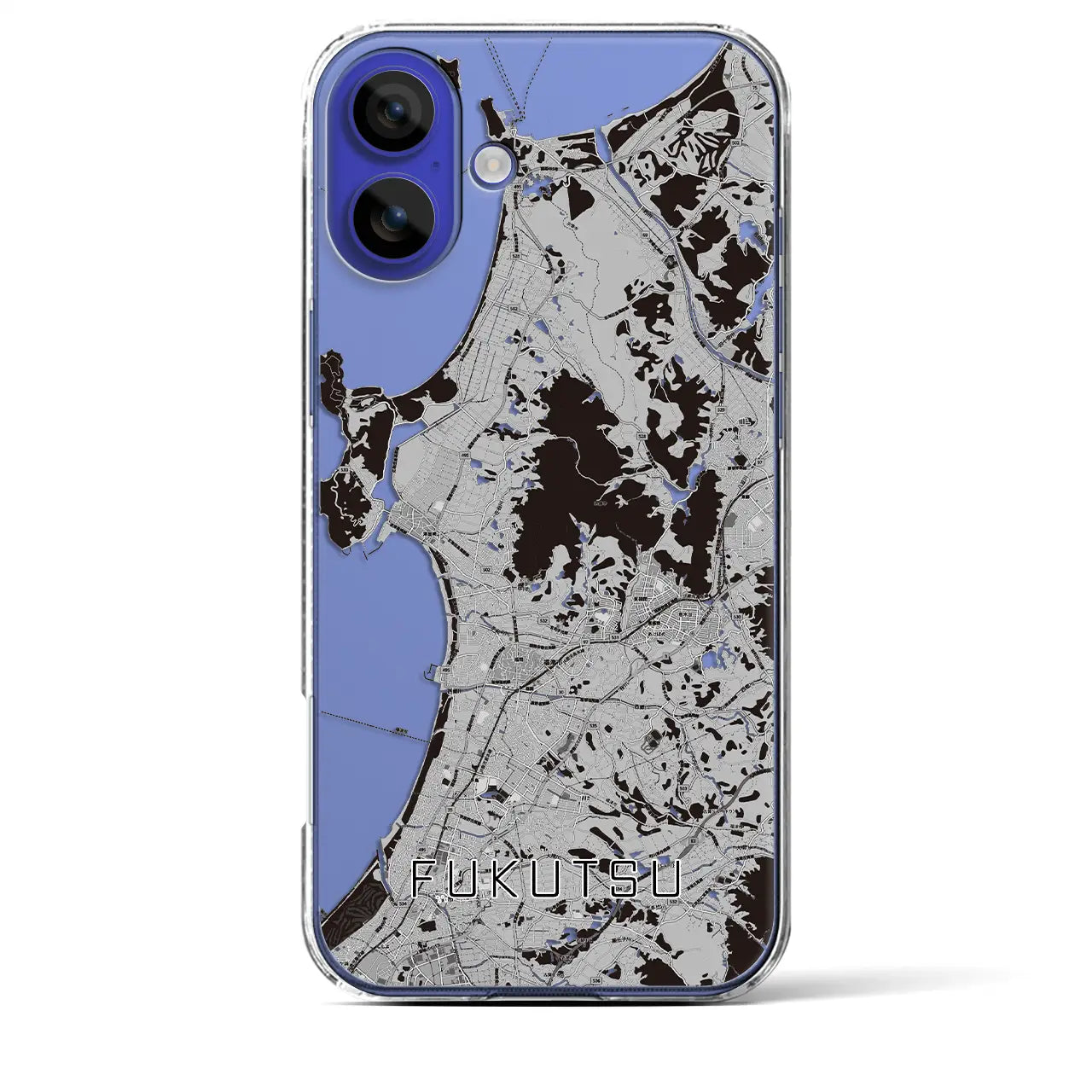 【福津(福岡県)】地図柄iPhoneケース(クリアタイプ)